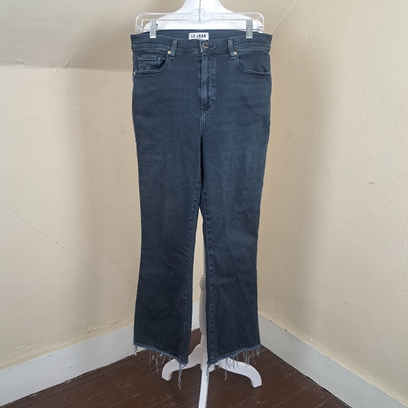 Le Jean Bella Crop Flare Gray Jeans Size 29 - Picture 2 of 13